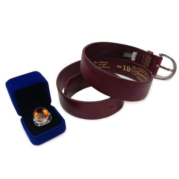 Diesel B-Side X05603 Coffee Burgundy Women Size 34 US Western Belt